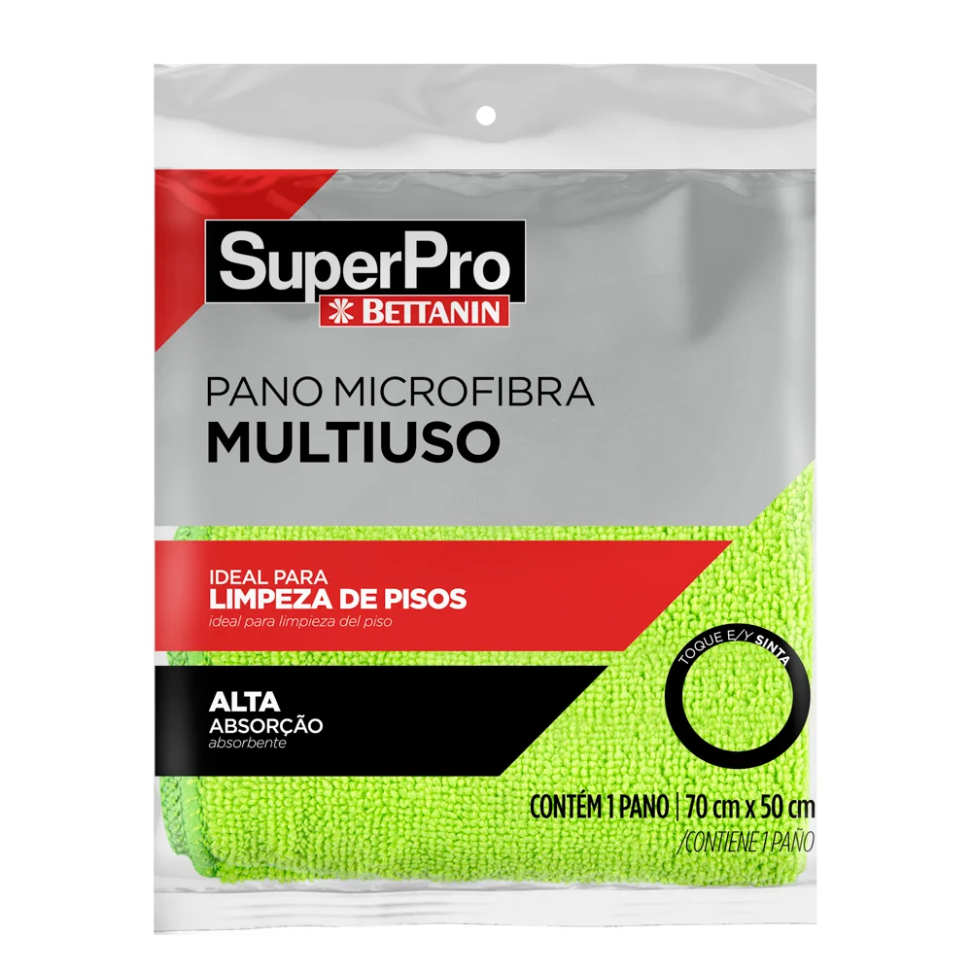 Pano de Limpeza Bettanin Microfibra 70 x 50 cm Multicor