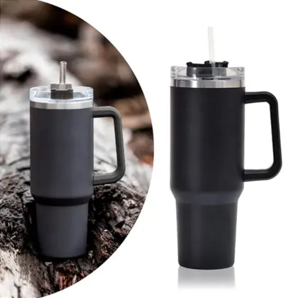 Copo Caneca Térmica Canudo e Alça 1,2L