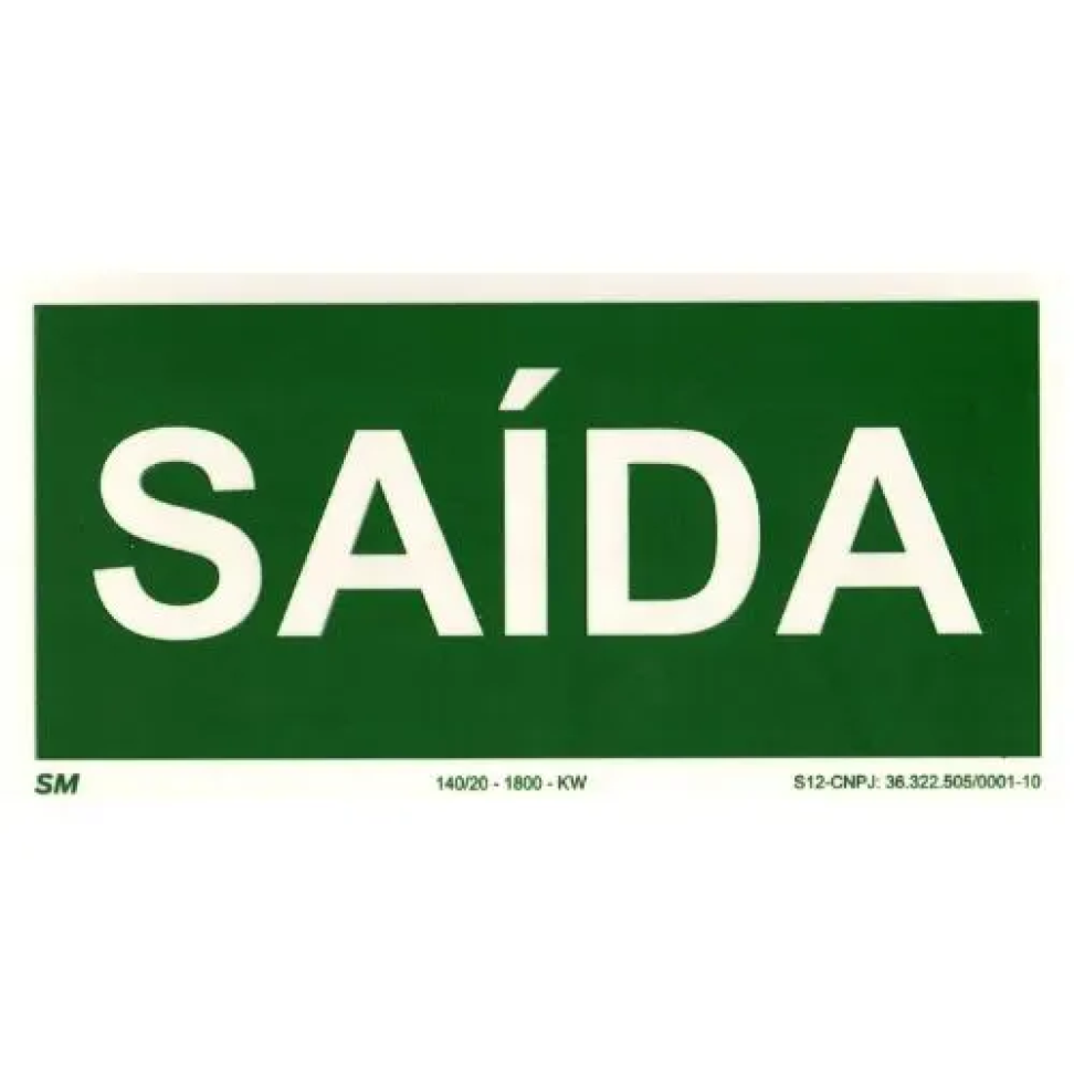 Placa Fotoluminescente 22x11cm Saída