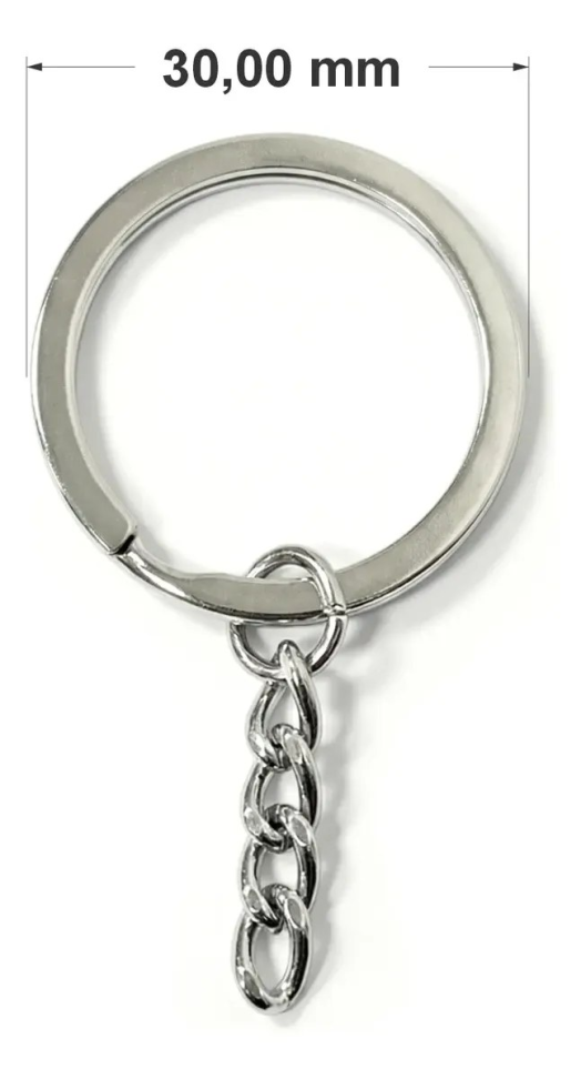 Argola Para Chaveiro Com Corrente 30mm