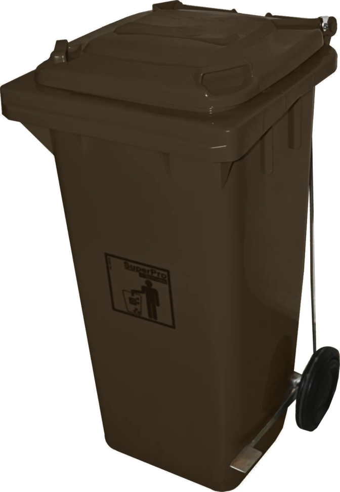 Lixeira Container Bettanin Plástica Tampa Pedal Roda Marrom 120L