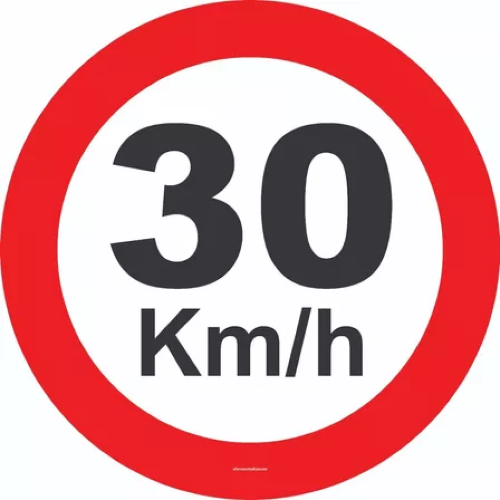 Placa de Sinalização ACM Velocidade 30Km 40cm