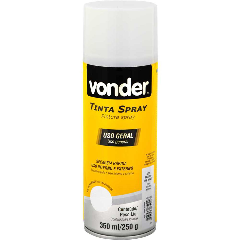 Tinta Spray Vonder Branco Brilhante 350ml