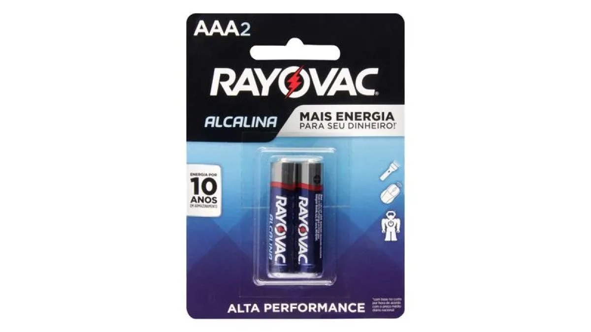 Pilha Alcalina Rayovac Turbo AAA C/2