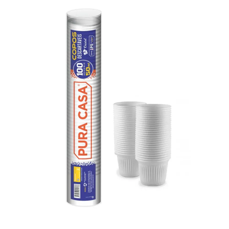Copo Descartável 50ml Pura Casa Chá Café C/100 Unidade