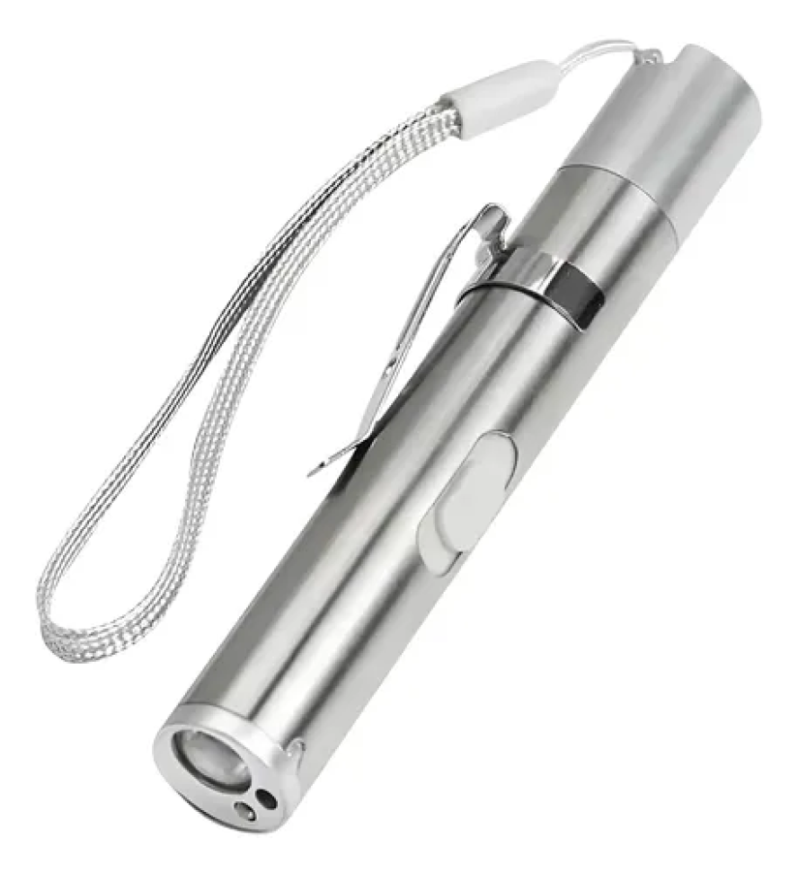 Caneta Lanterna Branca Recarregável Via USB