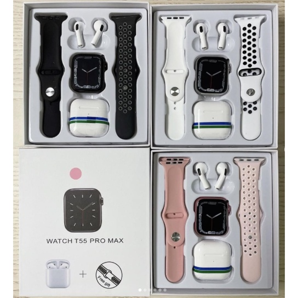 T55 pro Max Smartwatch Relógio Inteligente Com TWS Fone De Ouvido