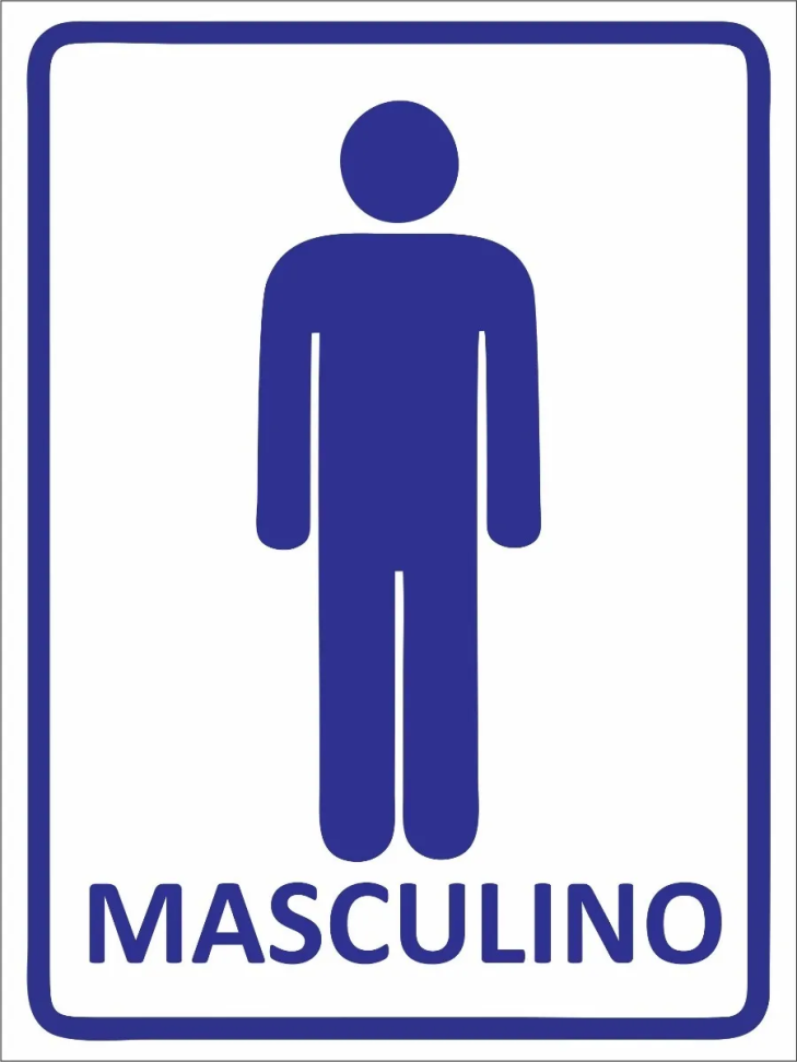 Plaquinha 15x20cm Banheiro Masculino