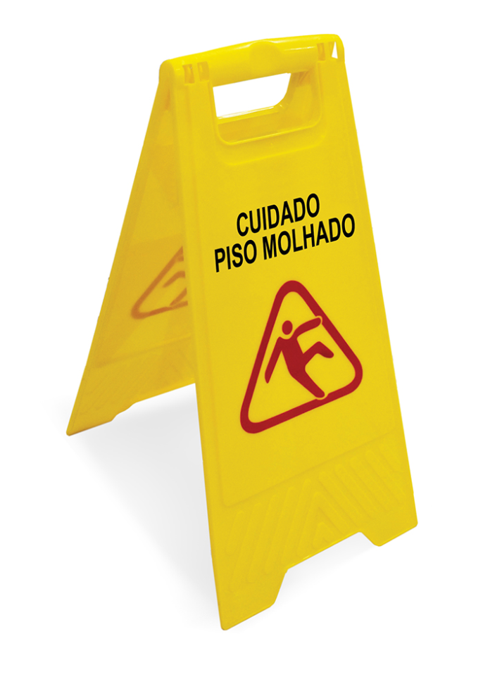 Placa Sinalizadora de Piso Molhado Arqplast Amarelo