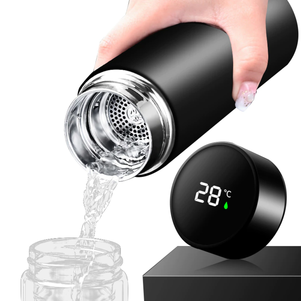 Garrafa Térmica Aço Inox com Termômetro Digital 500ml