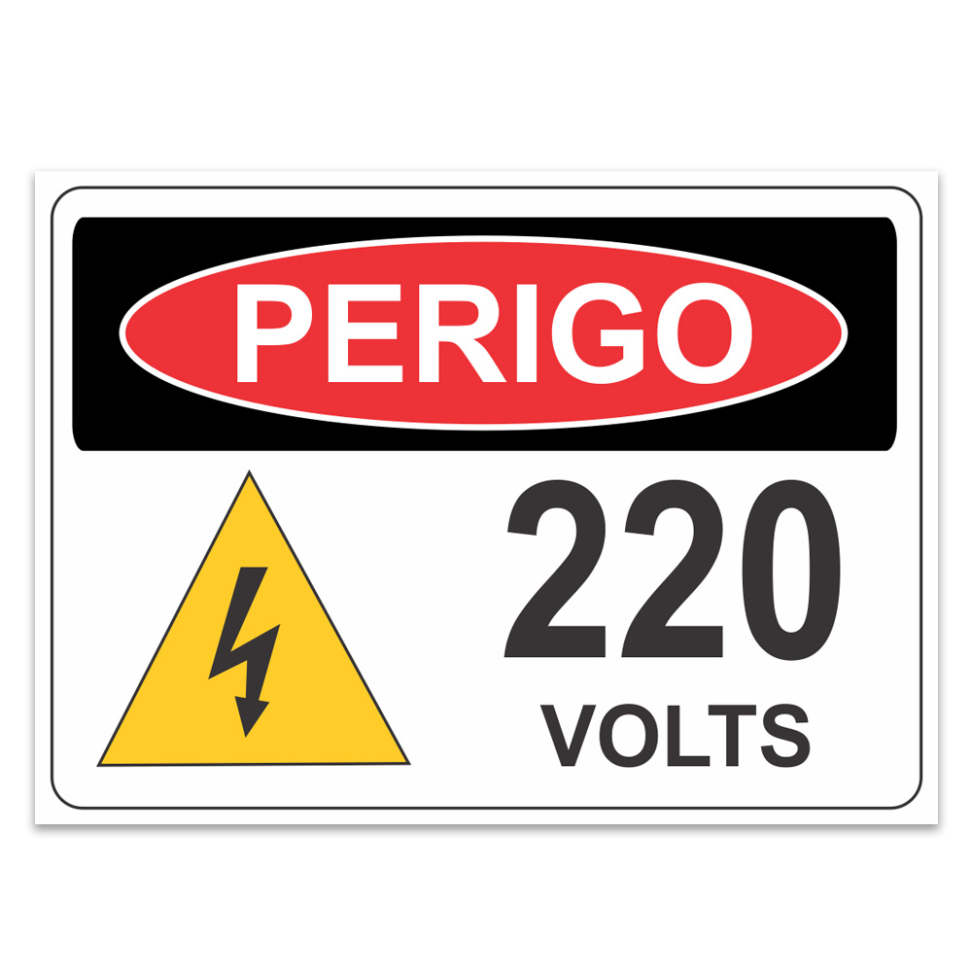 Adesivos Risco Elétrico Perigo 220V