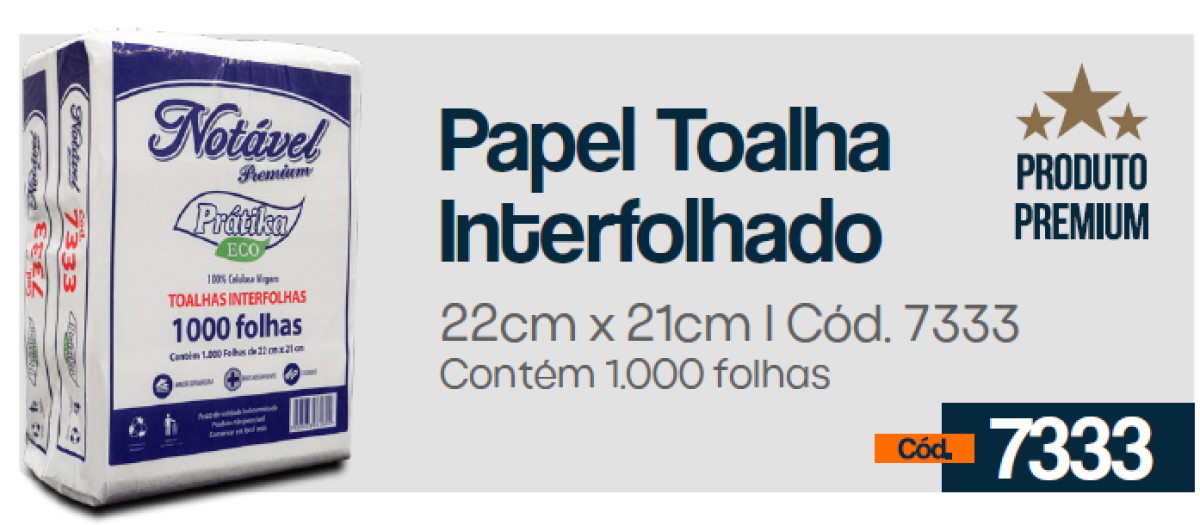 Toalha de Papel Notável Premium Cod.7333 1000fls 22 x 21cm