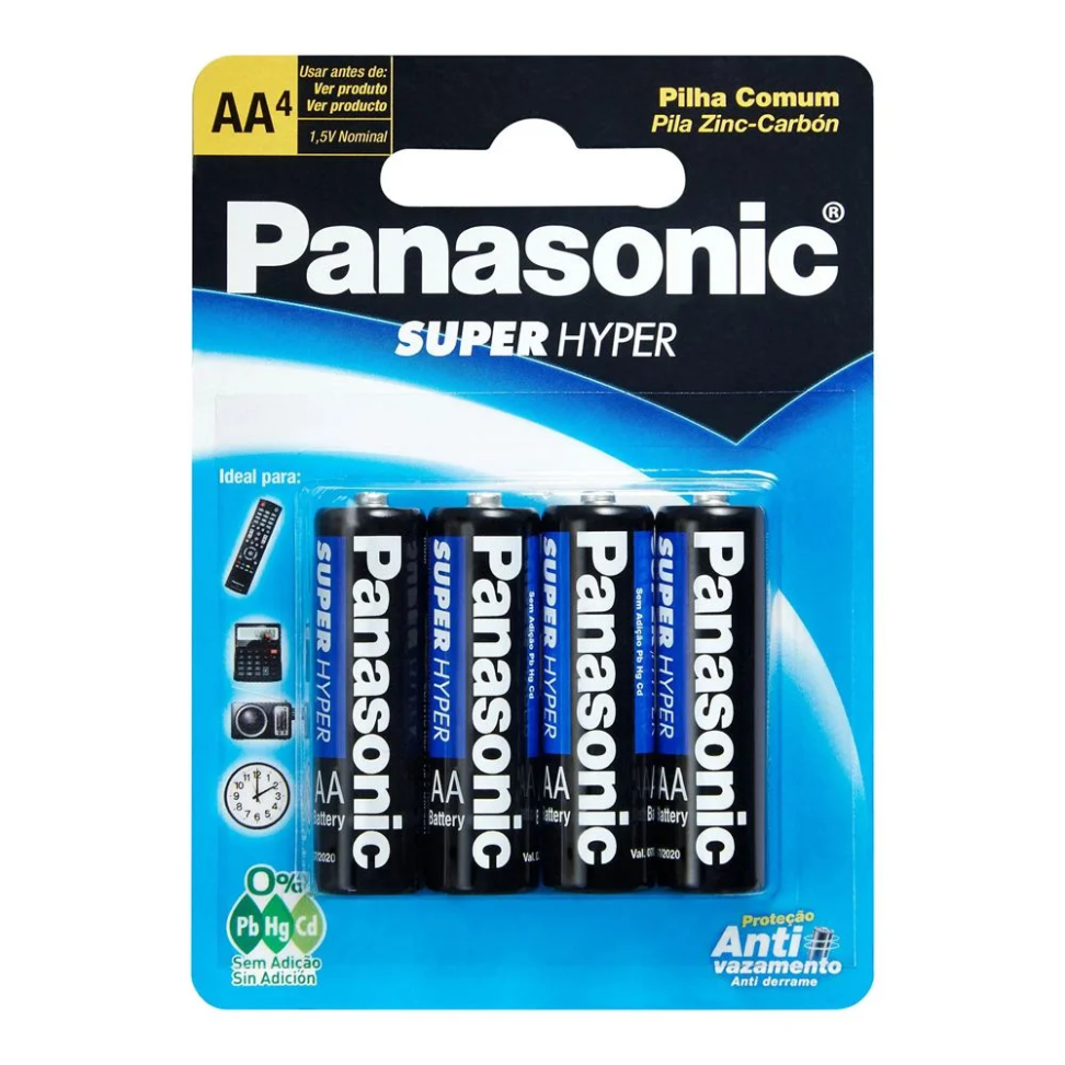 Pilha Panasonic Zinco AA C/4