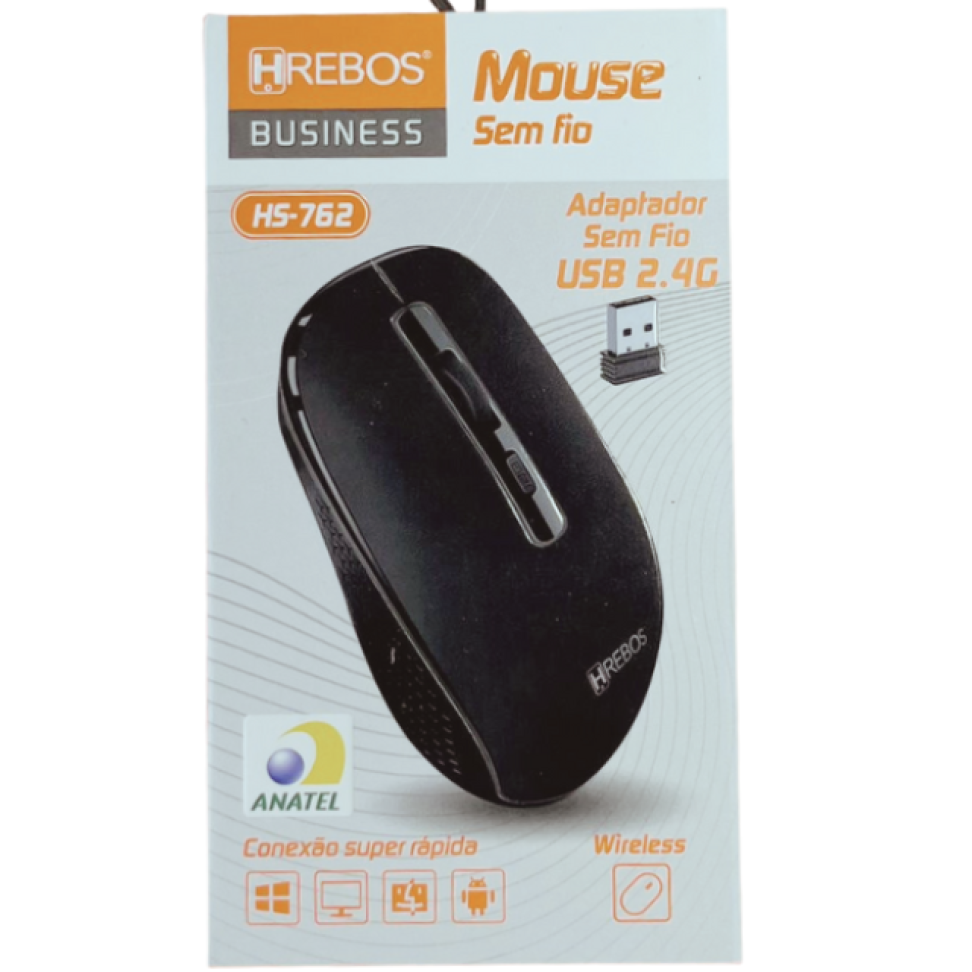 Mouse Sem Fio HRebos HS-762 Preto