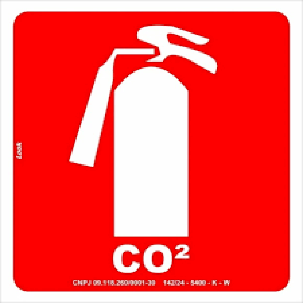 Placa Fotoluminescente 20x20 Extintor Co2