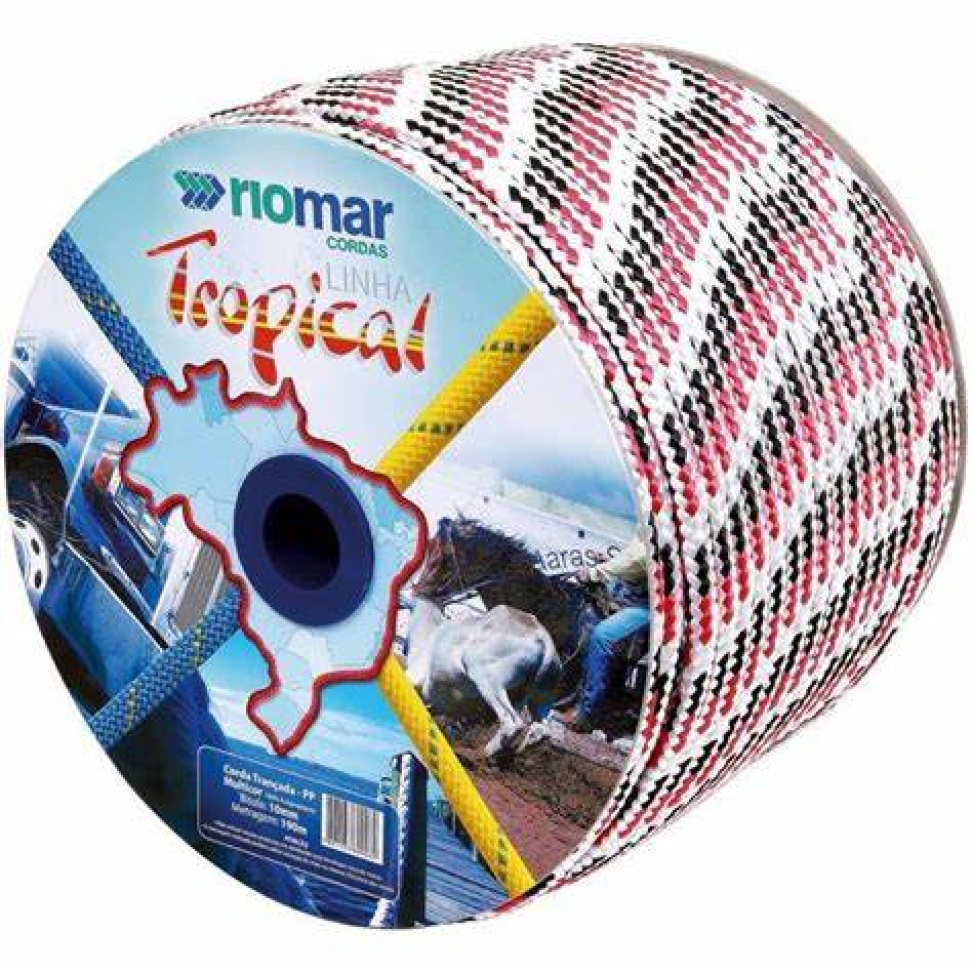 Corda Riomar Trançada 10mm Tropical Multicor