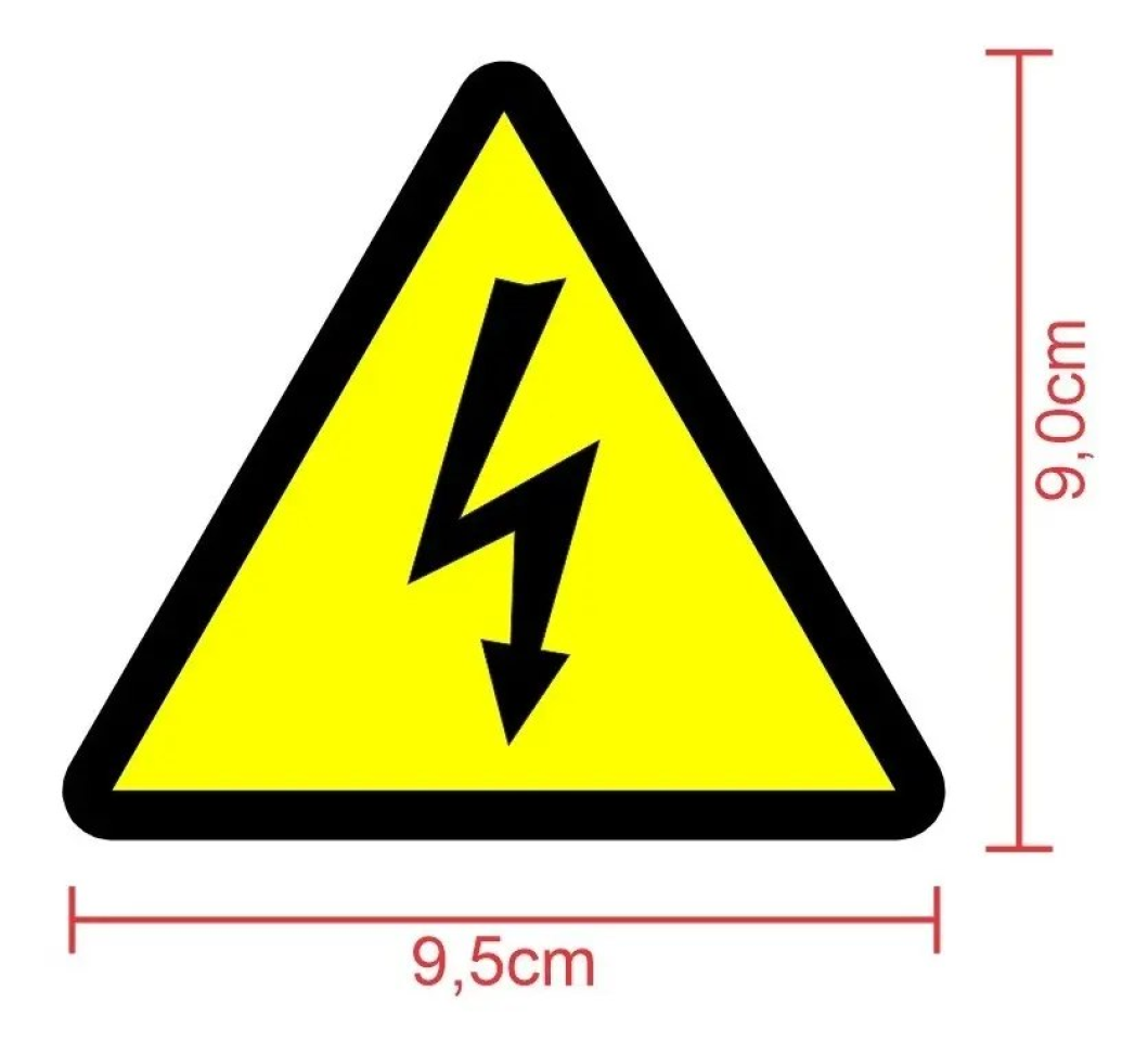 Adesivo Risco Elétrico Choque 9,5 x 9,0 cm