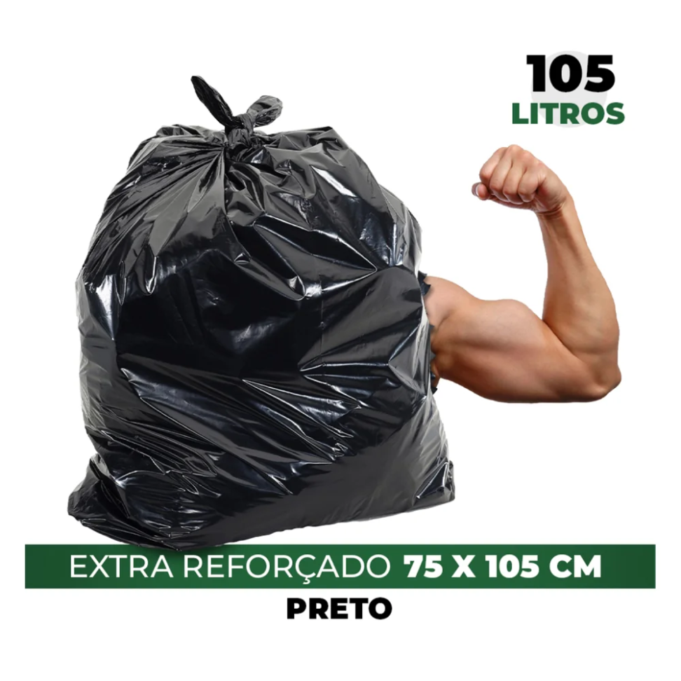 Saco para Lixo Bettanin 105L Reforçada Preto Pacote C/100
