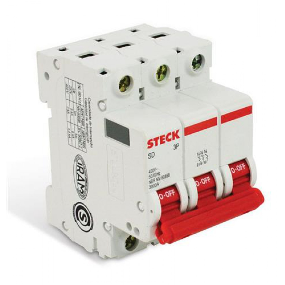 Disjuntor Steck Din Tripolar Classe C 40 Amp