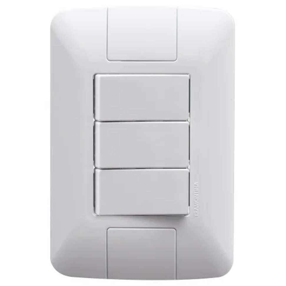Conjunto Tramontina Aria 3 Interruptores 6A 250 V Branco