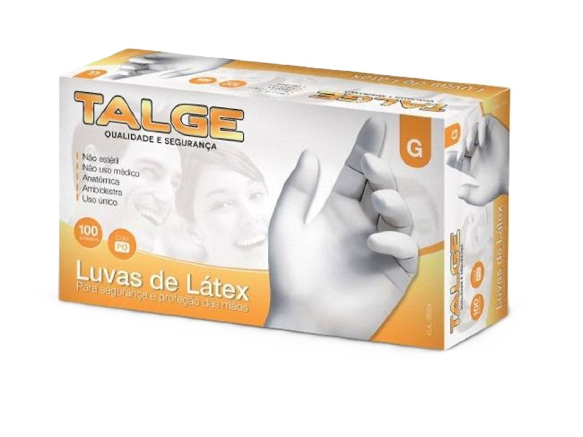 Luva Descartável Latex Talge G Com Pó C/100