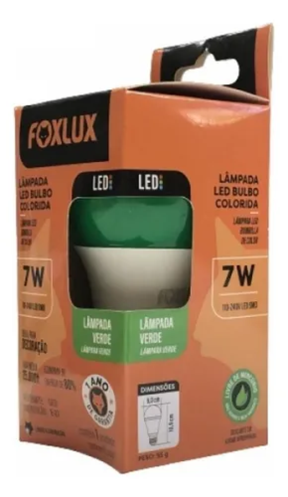 Lâmpada Led Foxlux 7W Verde Bivolt