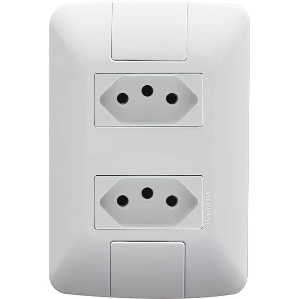 Conjunto Tramontina Aria 2 Tomadas 2P T 10a 250v Branco