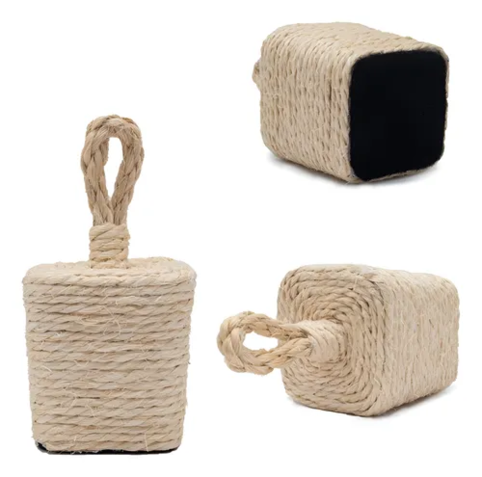Aparador de Peso Concreto Quadrado com Sisal 1 Kg