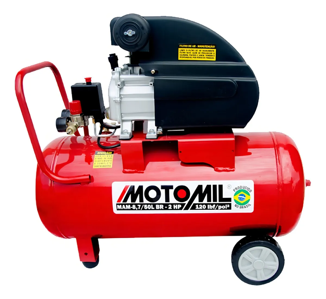 Compressor de Ar Elétrico Motomil 2hp 50L 120PSI