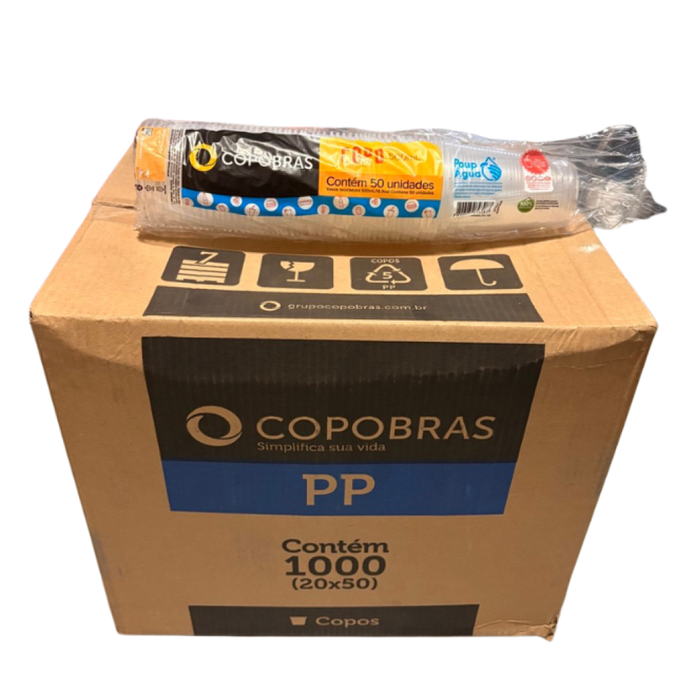 Copo Descartável 500ml Copobrás Trasparente