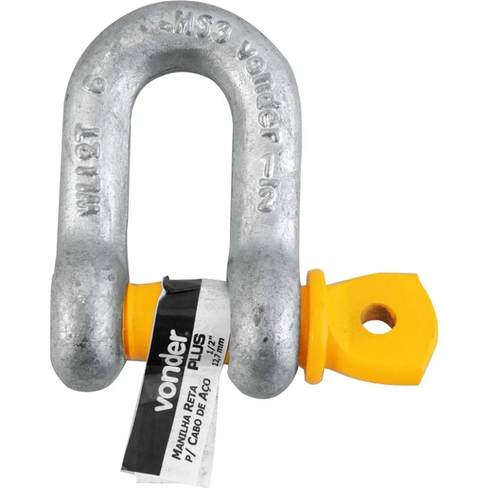 Manilha Reta Vonder Para Cabo de Aço 1/2"