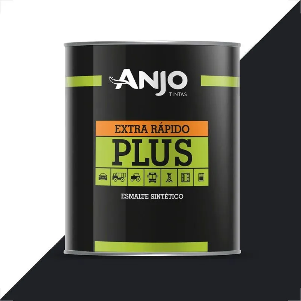 Tinta Esmalte Sintético Anjo Preto Chassis Semi-Brilho 900ml