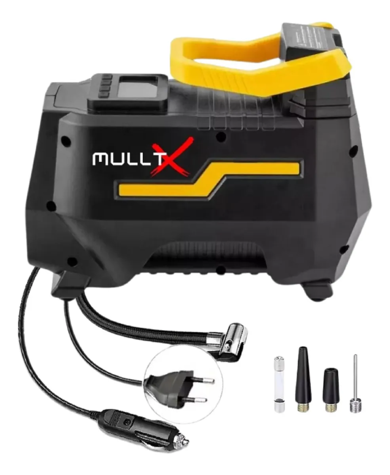Compressor de Ar Portátil Digital 150 PSI 12V Bivolt Com Lanterna