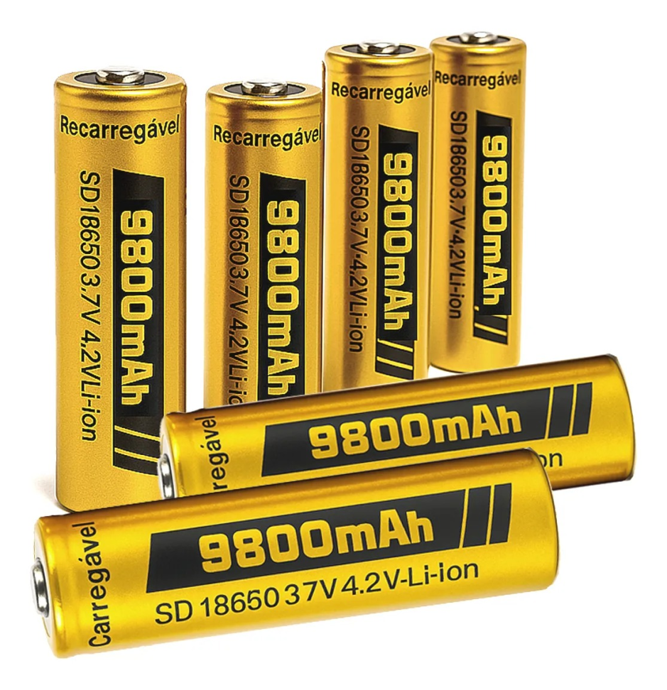 Bateria de Lanterna Recarregável 18650 4,2V