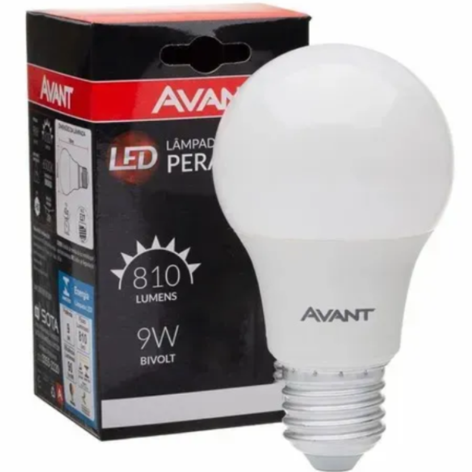 Lâmpada Led Avant Pera 9W Branco Frio Bivolt