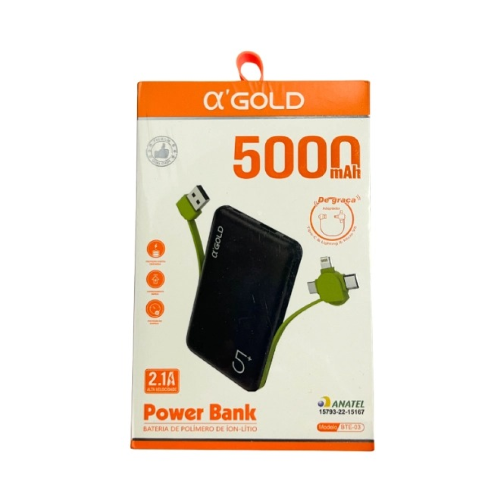 Power Bank BTE-03 Agold 5000mah 2.1A