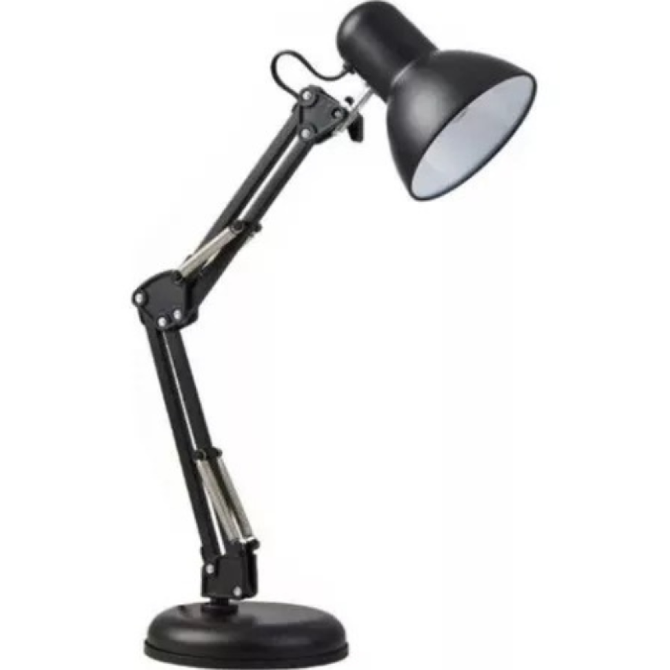 Luminária Mesa 2x1 Metal Abajur Articulável Flex Preto