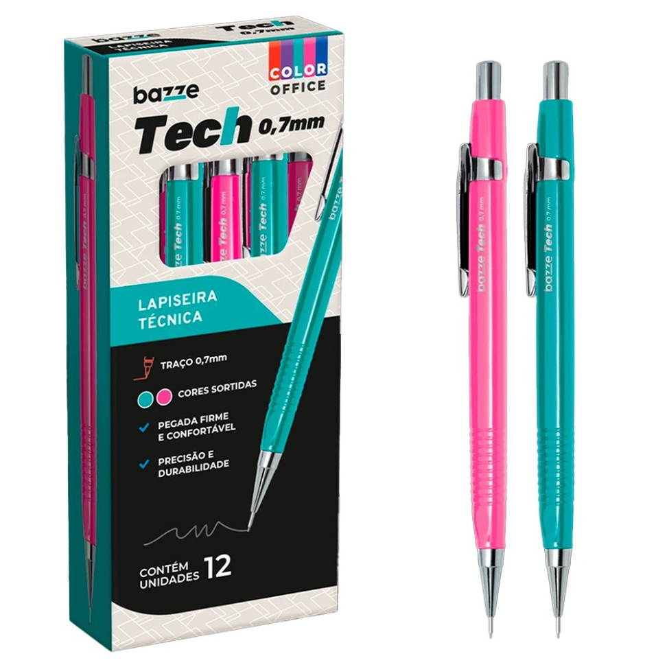 Lapiseira Bazze Técnica 0,7 mm Multicor