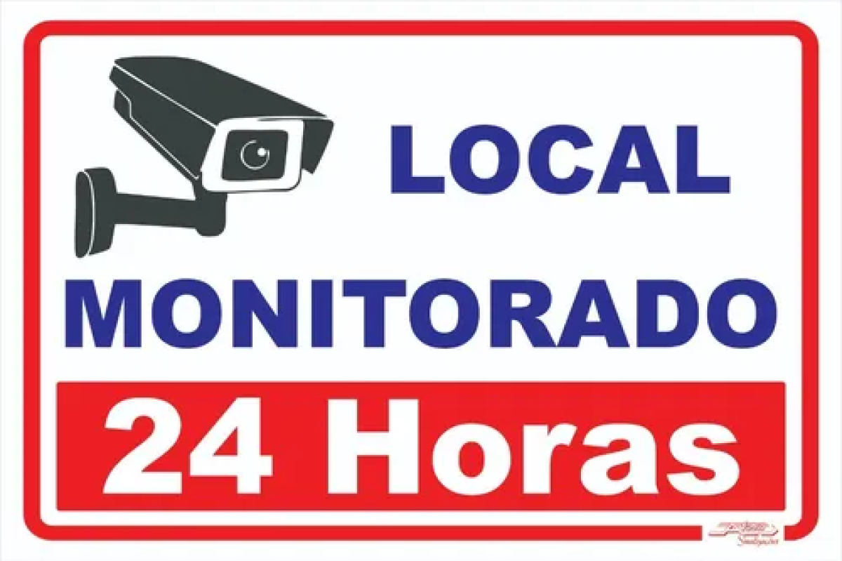 Plaquinha 30x20cm Local Monitorado