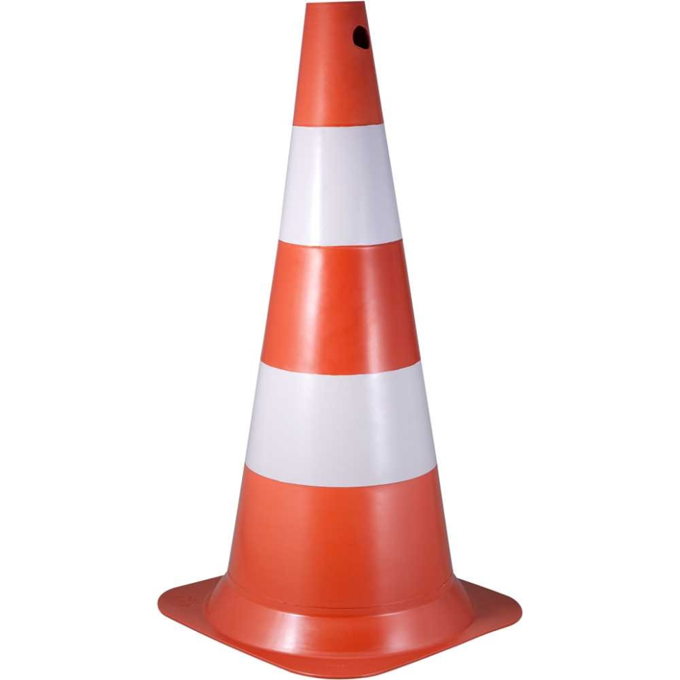 Cone de Sinalização 75cm PVC Rígido Laranja/Branco