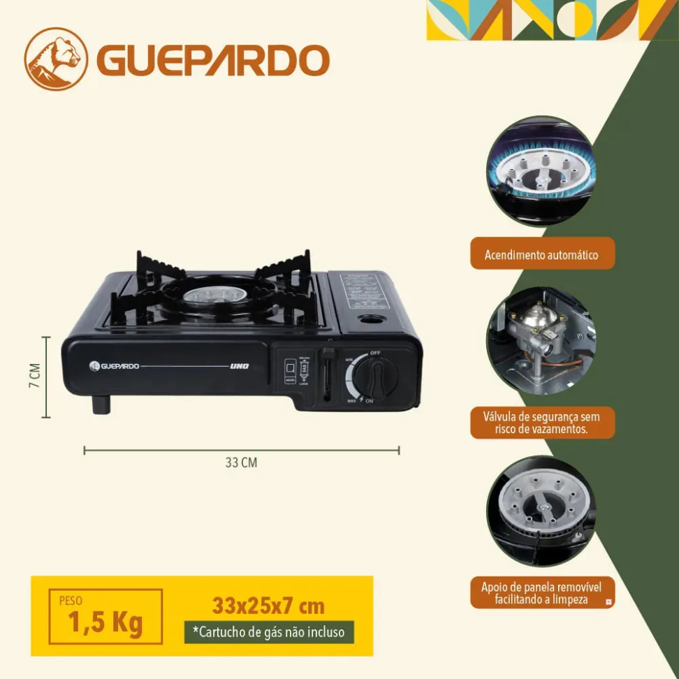 Fogareiro Portátil a Gás Guepardo Ignição Automática - #3