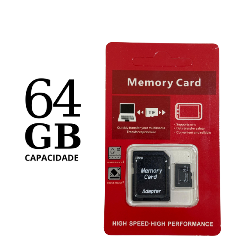 Cartão de Memória 64gb Com Adaptador Ultra Velocidade Microsdxc