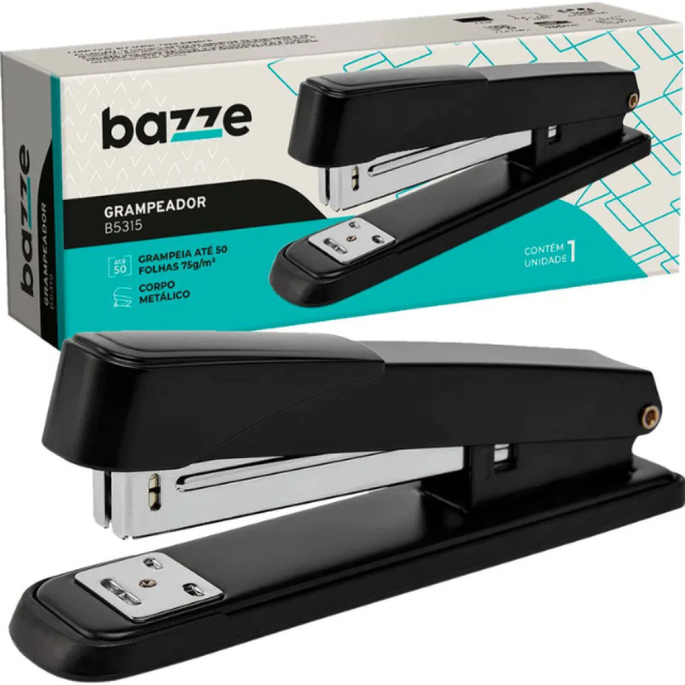Grampeador Bazze Metal 50fls Cor Preto