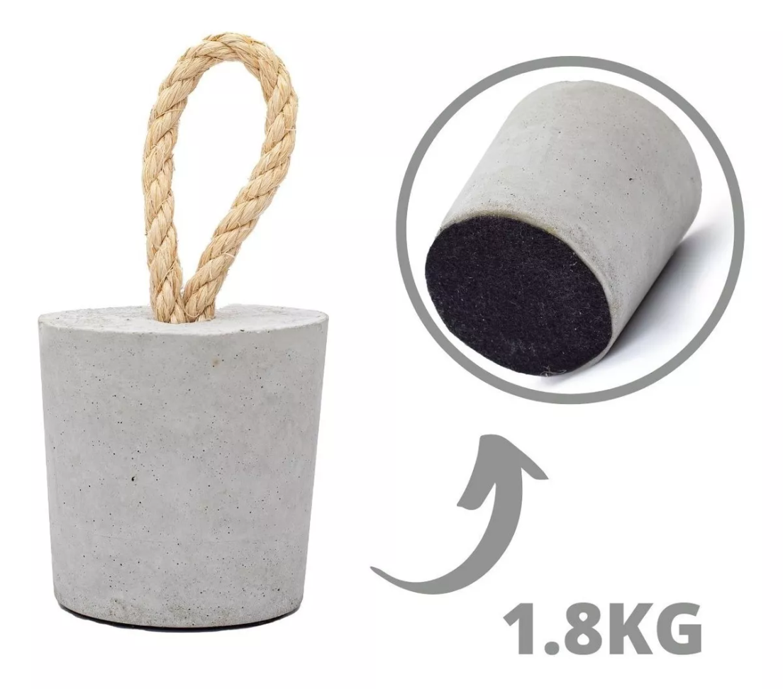 Aparador de Peso Concreto Redondo com Sisal 1.8 Kg - #3