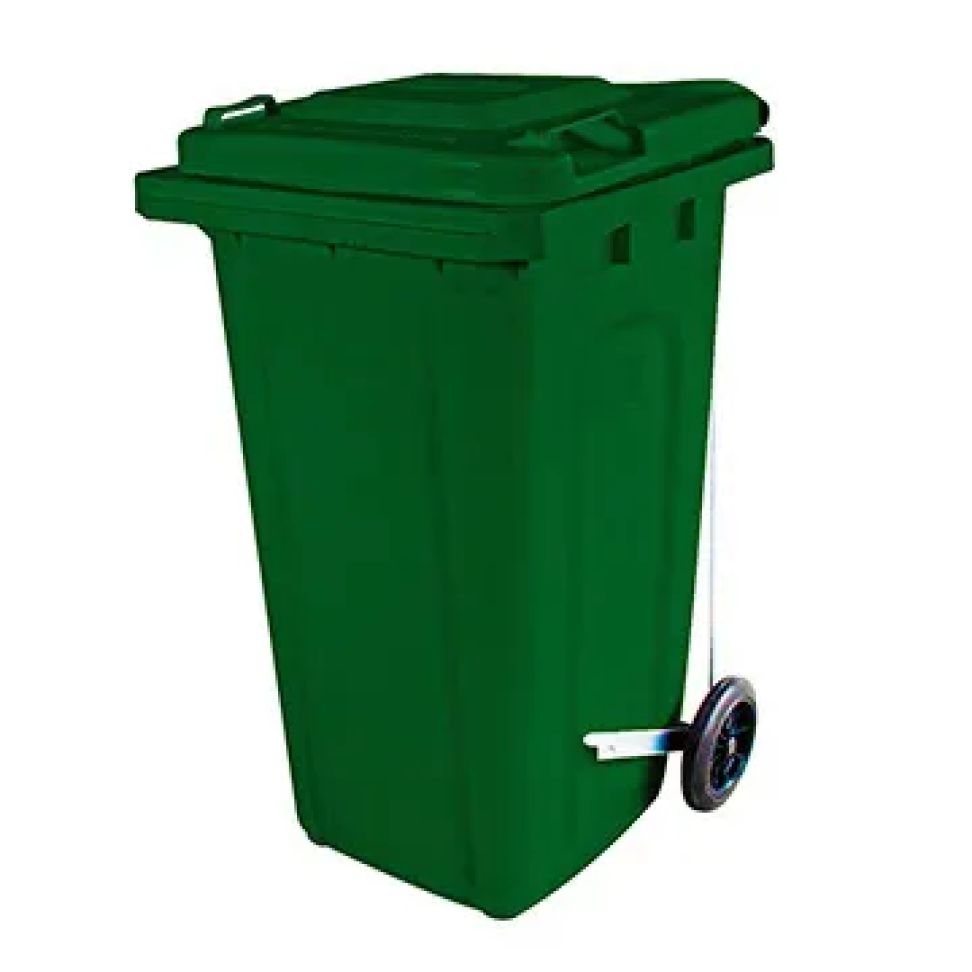 Lixeira Container Bettanin Plástica Tampa Roda Pedal Verde 240L