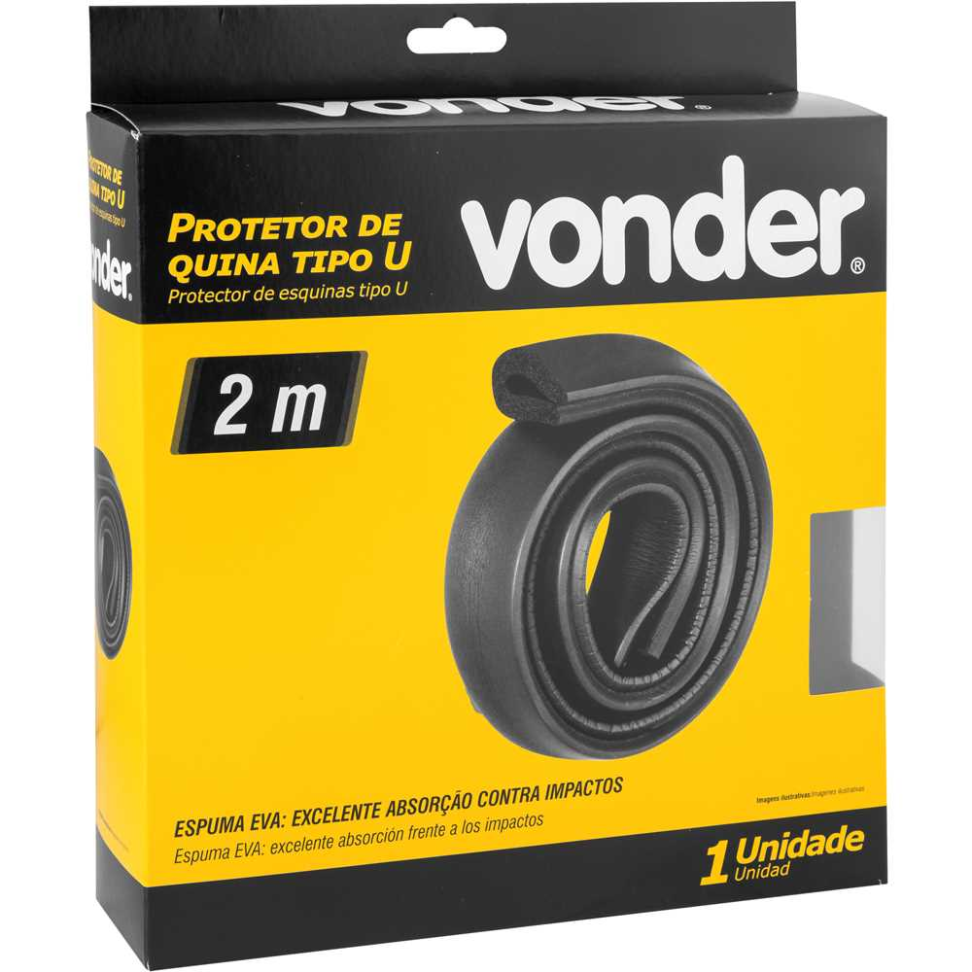 Protetor de Quina C/Fita Vonder Tipo U 8mm 2m