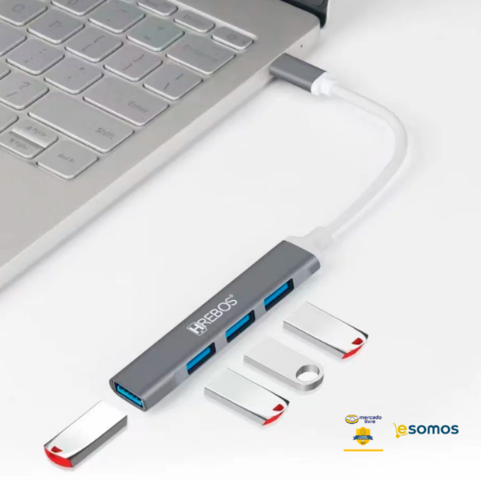 Adaptador Hub Hrebos HS-273 Tipo C para USB