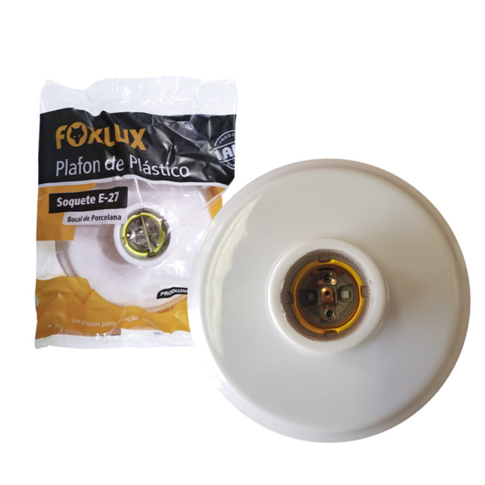 Plafon de Plástico Foxlux Branco E27