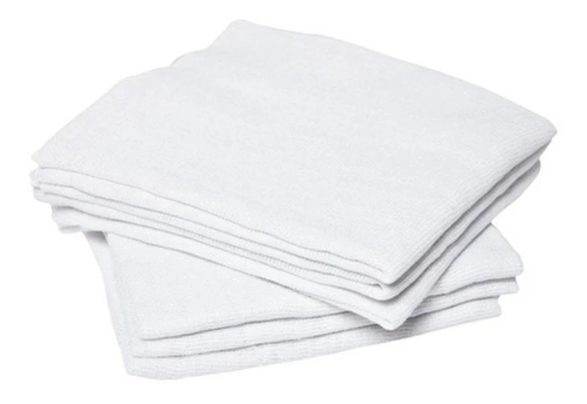 Pano de Limpeza Branco 40 x 70cm Saco Duplo Alvejado