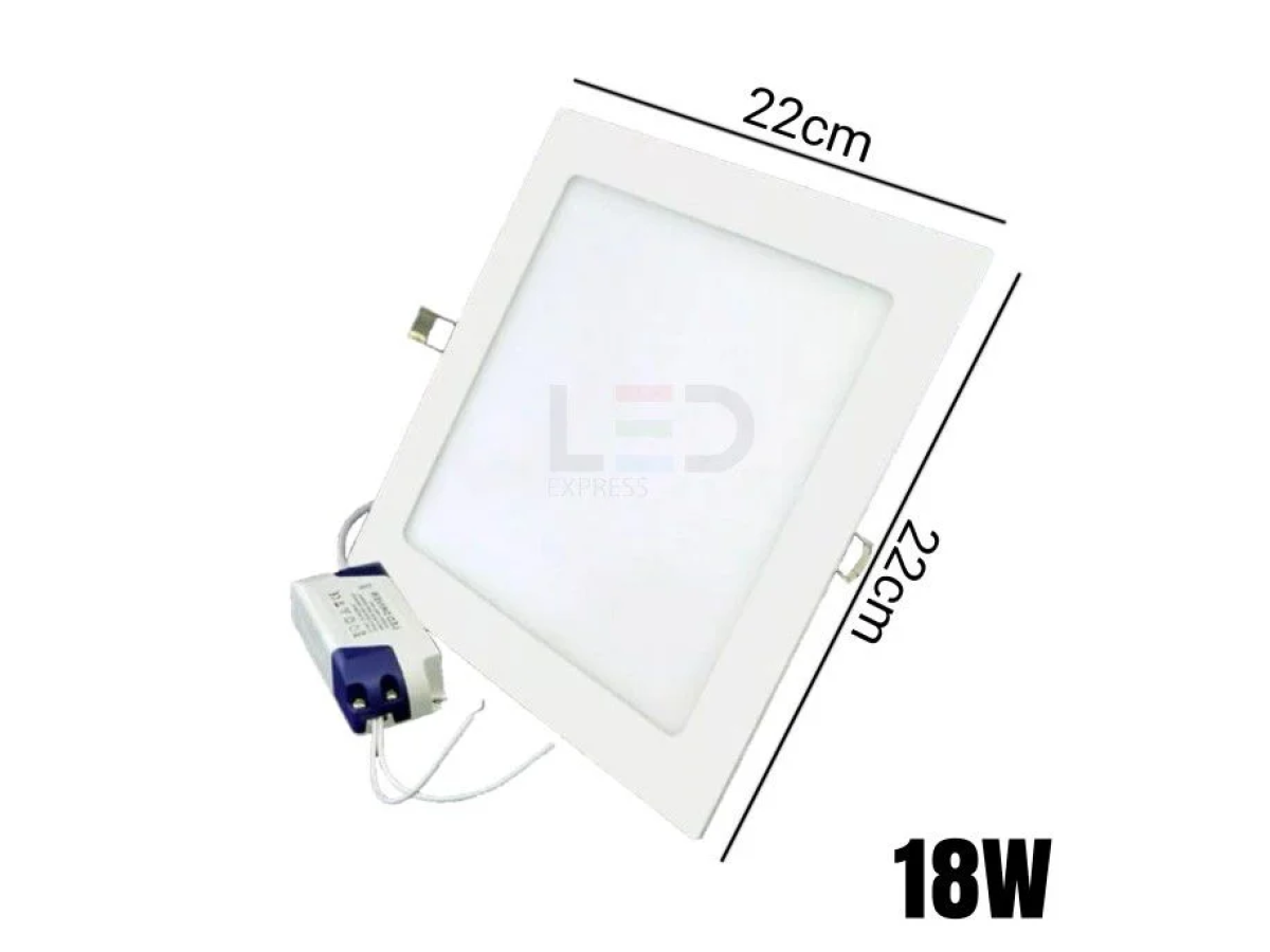 Painel de Led Embutir Quadrado 18W Premier Bivolt D22cm